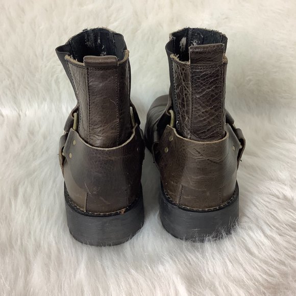 Bed Stu Men's Brown Leather Harness Buckle Chelsea Fairbanks Boots 12 - Picture 3 of 11